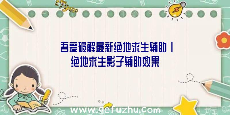 「吾爱破解最新绝地求生辅助」|绝地求生影子辅助效果